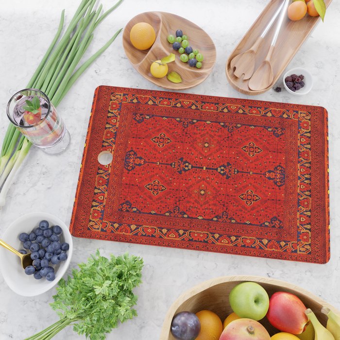 Red Oriental Heritage Bohemian Traditional Moroccan Style Cutting Board Gallery Image 2