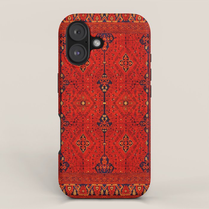 Red Oriental Heritage Bohemian Traditional Moroccan Style iPhone Case Gallery Image 1