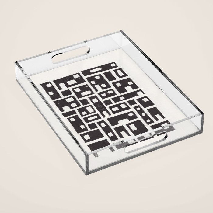 City / Lino Print Acrylic Tray Gallery Image 1