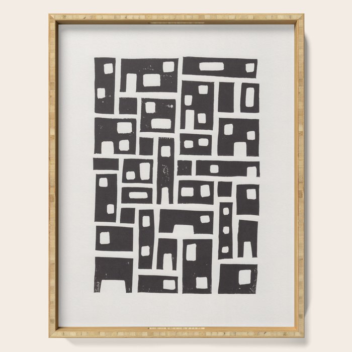 City / Lino Print Serving Tray Gallery Image 1