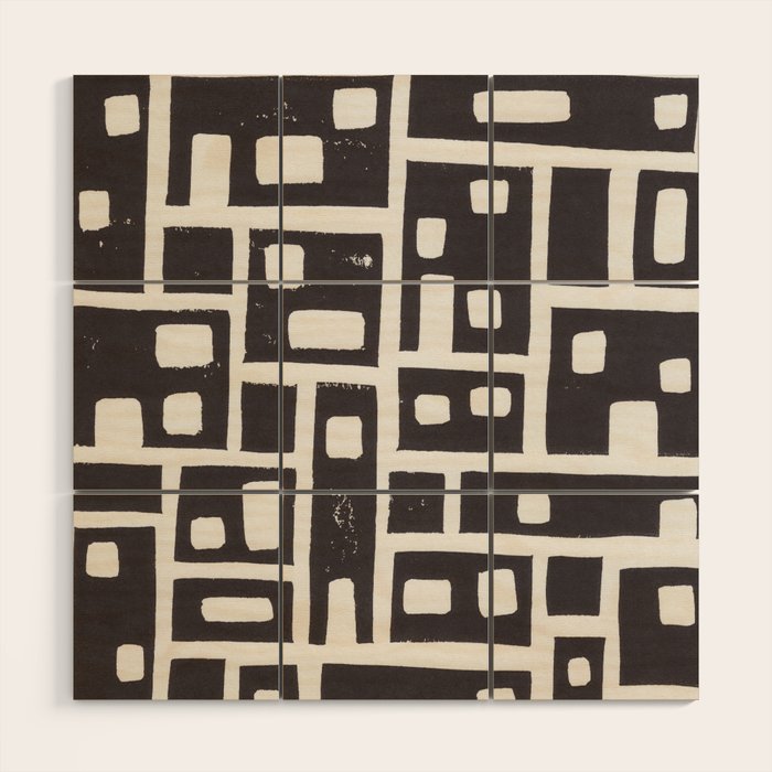 City / Lino Print Wood Wall Art Gallery Image 1