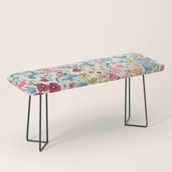 Blooming Cottage Garden Boho Floral Bench Gallery Image 1
