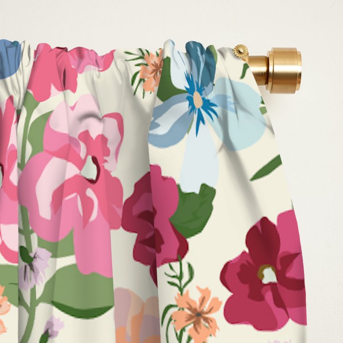 Blooming Cottage Garden Boho Floral Window Curtain Gallery Image 2