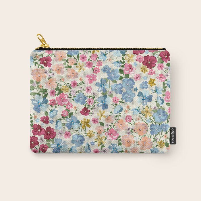 Blooming Cottage Garden Boho Floral Carry All Pouch Gallery Image 1