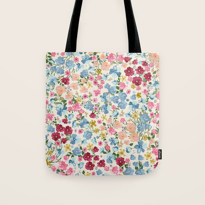 Blooming Cottage Garden Boho Floral Tote Bag Gallery Image 1