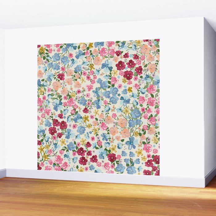 Blooming Cottage Garden Boho Floral Wall Mural Gallery Image 2