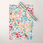 Blooming Cottage Garden Boho Floral Wrapping Paper Gallery Image 1