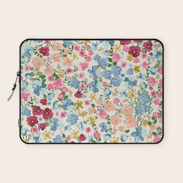 Blooming Cottage Garden Boho Floral Laptop Sleeve Gallery Image 1
