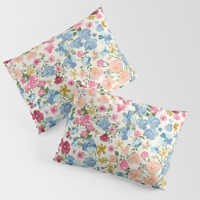 Blooming Cottage Garden Boho Floral Pillow Sham Gallery Image 1