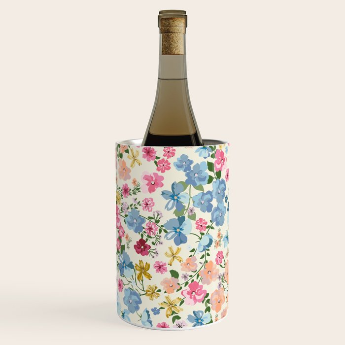 Blooming Cottage Garden Boho Floral Wine Chiller Gallery Image 1