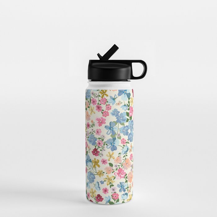Blooming Cottage Garden Boho Floral Water Bottle Gallery Image 1