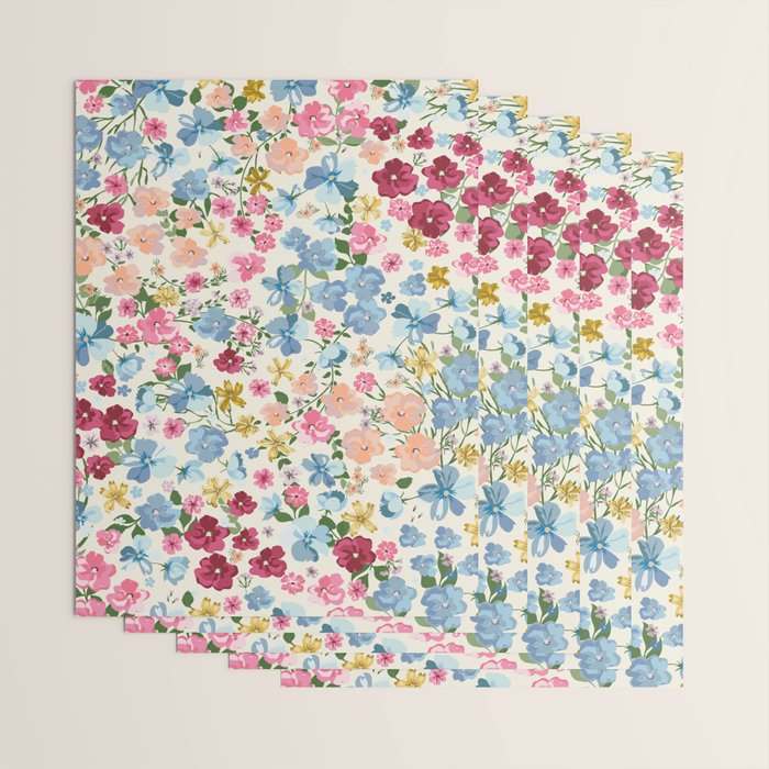 Blooming Cottage Garden Boho Floral Wrapping Paper Gallery Image 3