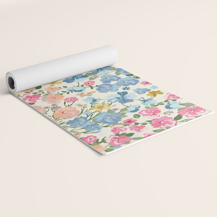 Blooming Cottage Garden Boho Floral Yoga Mat Gallery Image 2