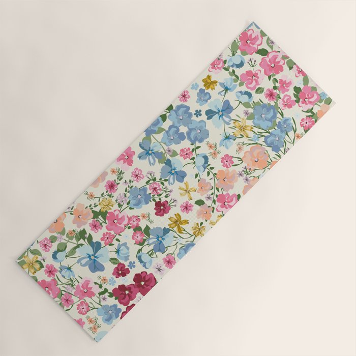 Blooming Cottage Garden Boho Floral Yoga Mat Gallery Image 1
