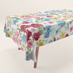 Blooming Cottage Garden Boho Floral Tablecloth Gallery Image 1