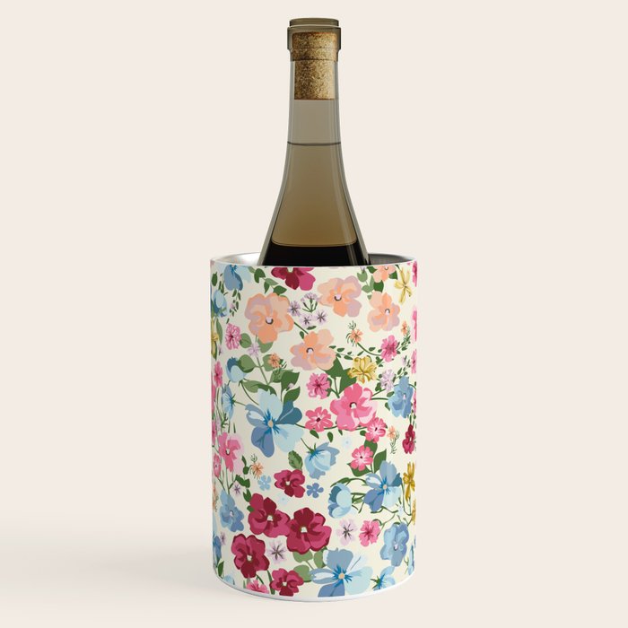 Blooming Cottage Garden Boho Floral Wine Chiller Gallery Image 2