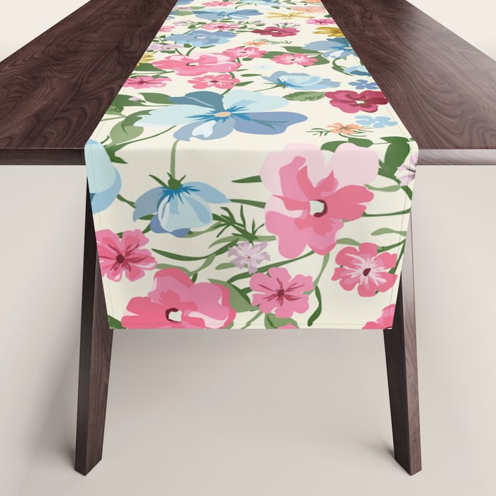 Blooming Cottage Garden Boho Floral Table Runner Gallery Image 1