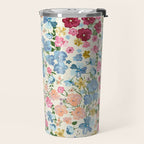 Blooming Cottage Garden Boho Floral Travel Mug Gallery Image 2