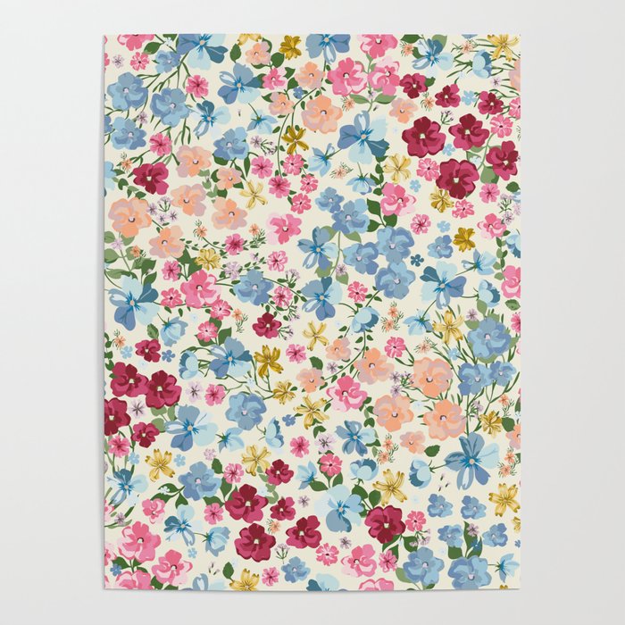 Blooming Cottage Garden Boho Floral Poster Gallery Image 4