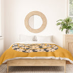 Black & Cream Snake Flower - Orange  Duvet Cover Gallery Image 3