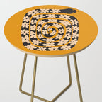 Black & Cream Snake Flower - Orange  Side Table Gallery Image 2
