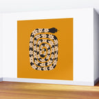 Black & Cream Snake Flower - Orange  Wall Mural Gallery Image 2