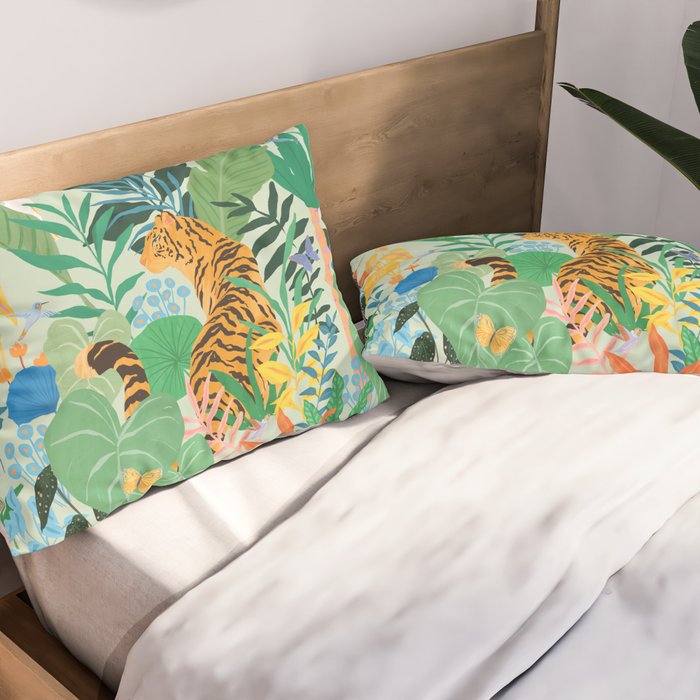 Tiger in Jungle  Pillow Sham Gallery Image 2