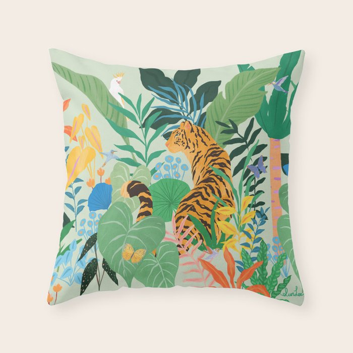 Tiger in Jungle  Throw Pillow Gallery Image 6