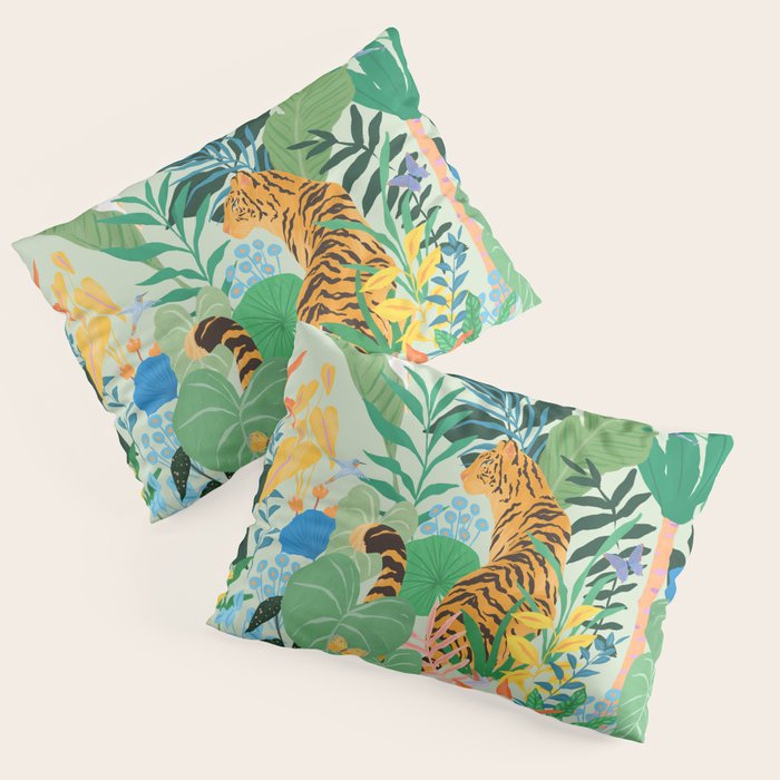 Tiger in Jungle  Pillow Sham Gallery Image 1