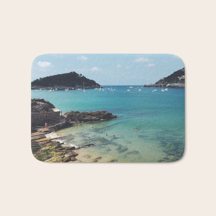 Summer in Donostia San Sebastian Spain Beach Bath Mat Gallery Image 1