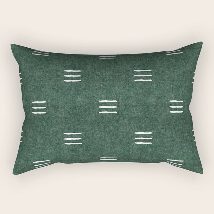 triple dash - green Rectangular Pillow Gallery Image 1
