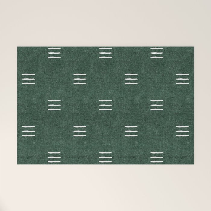 triple dash - green Welcome Mat Gallery Image 1