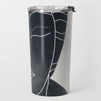 Lady Portrait Minimal Line Art Travel Mug Gallery Image 2