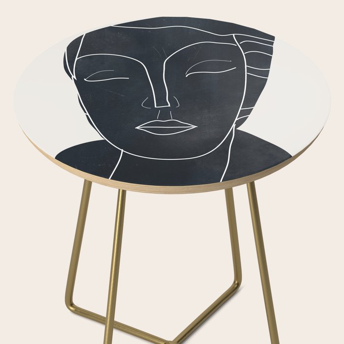 Lady Portrait Minimal Line Art Side Table Gallery Image 2