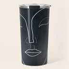 Lady Portrait Minimal Line Art Travel Mug Gallery Image 1