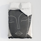 Lady Portrait Minimal Line Art Duvet Cover Gallery Image 6