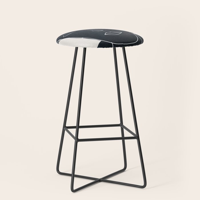 Lady Portrait Minimal Line Art Stool Gallery Image 1