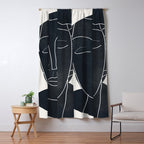 Lady Portrait Minimal Line Art Window Curtain Gallery Image 5