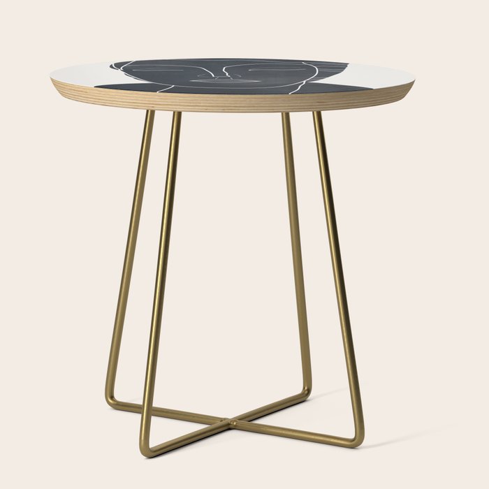 Lady Portrait Minimal Line Art Side Table Gallery Image 1