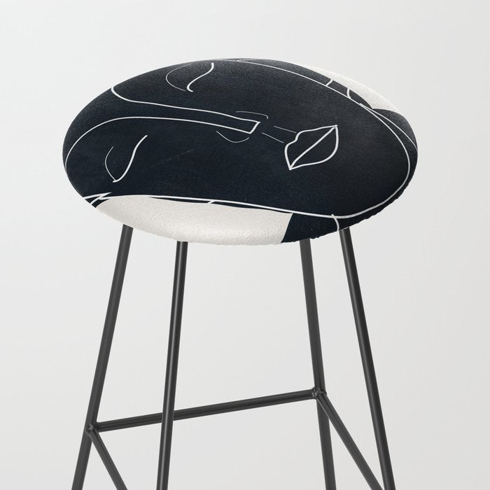 Lady Portrait Minimal Line Art Stool Gallery Image 2