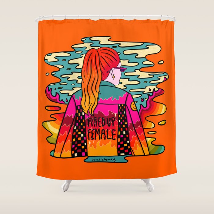 Fired Up Female Shower Curtain Gallery Image 1