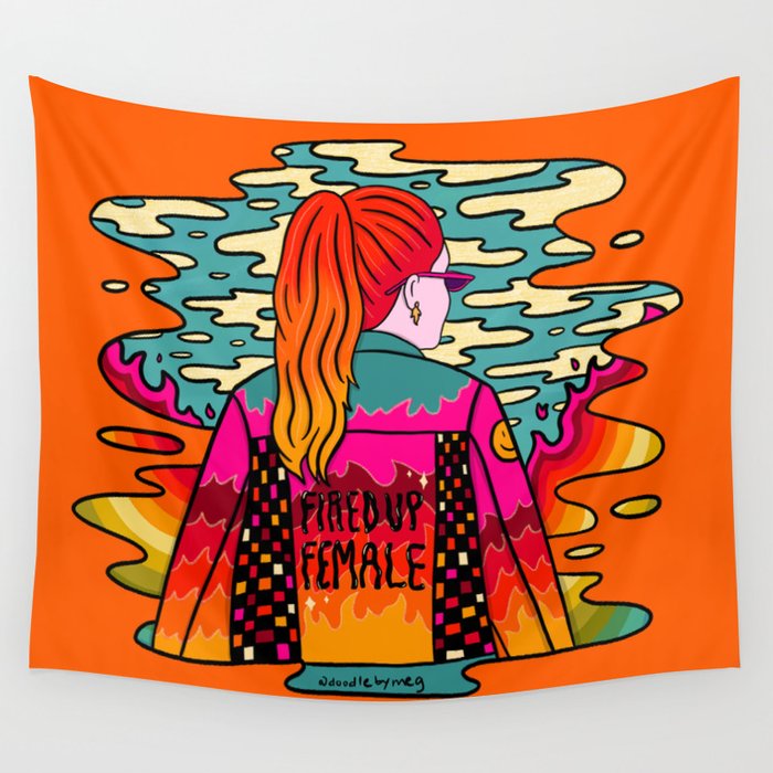 Fired Up Female Wall Tapestry Gallery Image 4