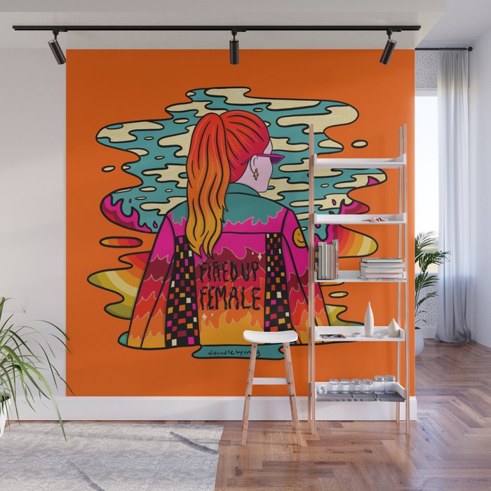 Fired Up Female Wall Mural Gallery Image 1