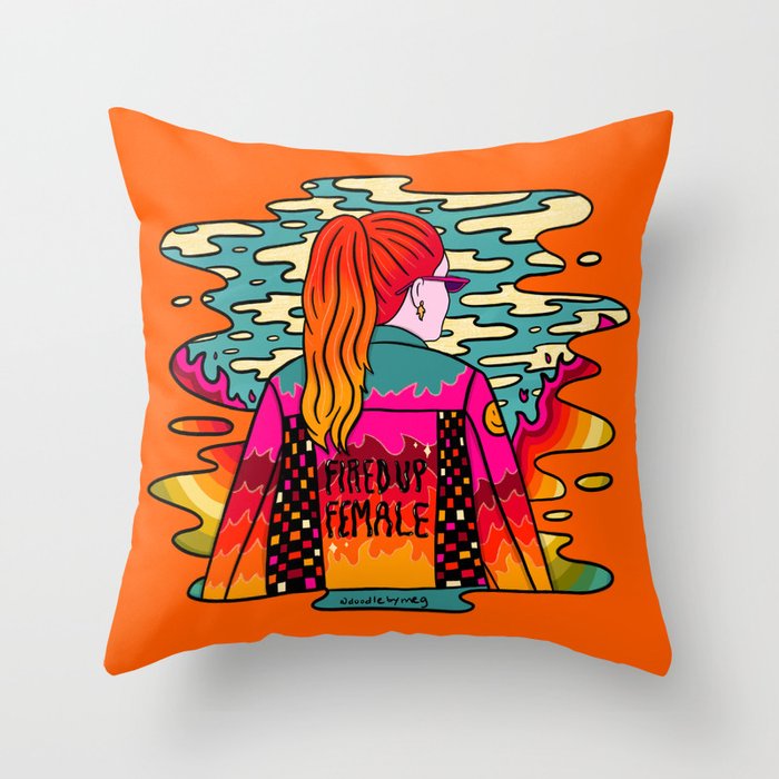 Fired Up Female Throw Pillow Gallery Image 6