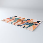 Human Relationships, Abstract People Emotional Entanglement Concept, Eclectic Pastel Bohemian Feelings, Love Friendship Contemporary Modern Painting  Rug Gallery Image 3