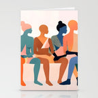 Human Relationships, Abstract People Emotional Entanglement Concept, Eclectic Pastel Bohemian Feelings, Love Friendship Contemporary Modern Painting  Stationery Card Gallery Image 2