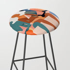 Human Relationships, Abstract People Emotional Entanglement Concept, Eclectic Pastel Bohemian Feelings, Love Friendship Contemporary Modern Painting  Stool Gallery Image 2