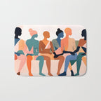 Human Relationships, Abstract People Emotional Entanglement Concept, Eclectic Pastel Bohemian Feelings, Love Friendship Contemporary Modern Painting  Bath Mat Gallery Image 1