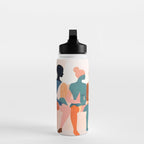 Human Relationships, Abstract People Emotional Entanglement Concept, Eclectic Pastel Bohemian Feelings, Love Friendship Contemporary Modern Painting  Water Bottle Gallery Image 3