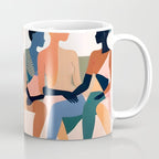 Human Relationships, Abstract People Emotional Entanglement Concept, Eclectic Pastel Bohemian Feelings, Love Friendship Contemporary Modern Painting  Coffee Mug Gallery Image 1